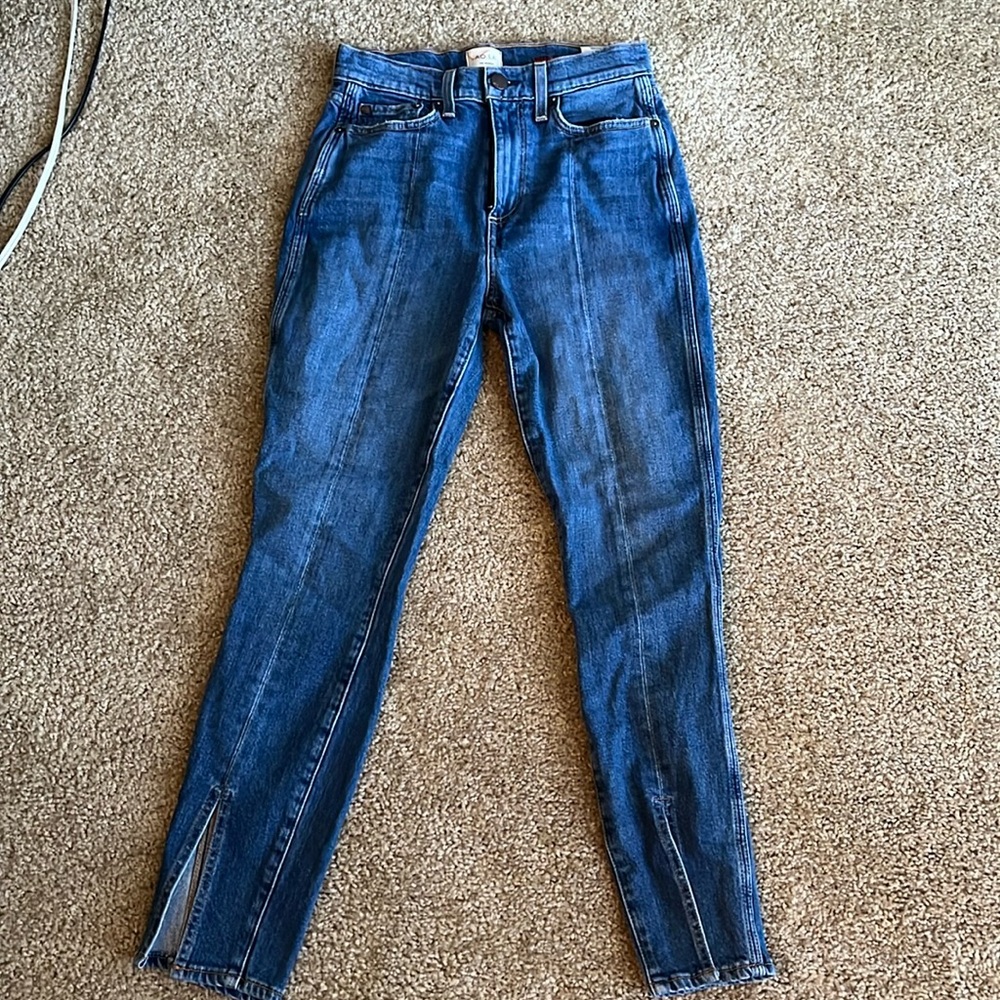 Alice + Olivia Dark Blue Ankle Zip Hem Jeans
